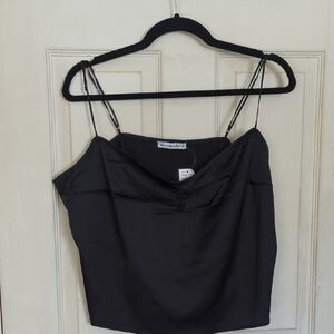 NWT Abercrombie Fitch Satin Stretchy Black Camisole XL